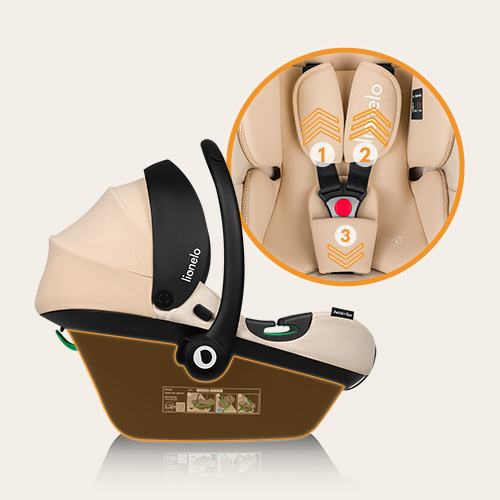 lionelo Astrid i-Size Set Beige Sand — Autositz mit ISOFIX-Basis